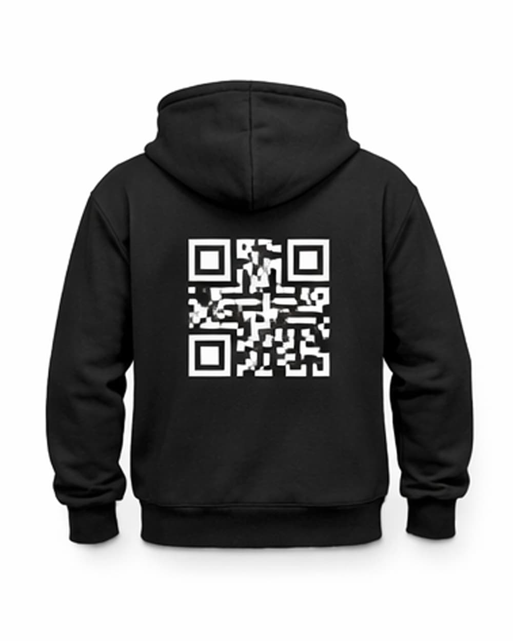 Hoodie Pullover mit QR‑Code Druck